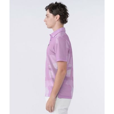 ランバンスポーツ/メンズ/ゴルフウェア/新品/L/紫/ポロシャツ ランバン スポール LANVIN SPORT 高通気鹿の子アート
