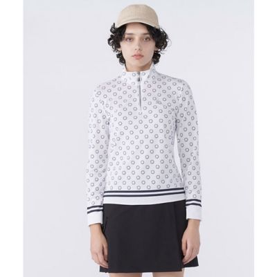 ＜LANVIN SPORT＞ランバン　スポール　ＬＡＮＶＩＮ　ＳＰＯＲＴ　総柄プリントハーフジップ長袖シャツ【Ｓｕｎｓｃｒｅｅｎ　ＮＩＲ】（ＶＧ６ＳＬＳ０３Ｌ）