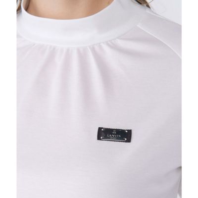 LANVIN SPORT ランバンスポール モックネックシャツ 白 長袖 38 モックネック長袖シャツ【ストレッチ／UV】（VG4FLS00L