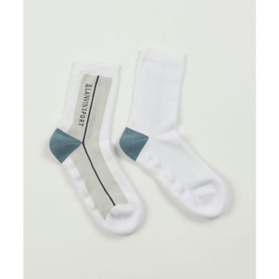 ＜LANVIN SPORT＞ランバン　スポール　ＬＡＮＶＩＮ　ＳＰＯＲＴ　カラーブロックミドル丈ソックス【返品不可商品】（ＶＧ６ＳＳＯ３２Ｍ）