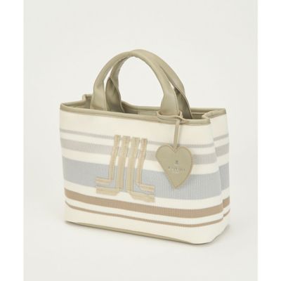 ＜LANVIN SPORT＞ランバン　スポール　ＬＡＮＶＩＮ　ＳＰＯＲＴ　ニット使いボーダー柄カートバッグ（ＶＧ６ＳＴＴ５１Ｌ）