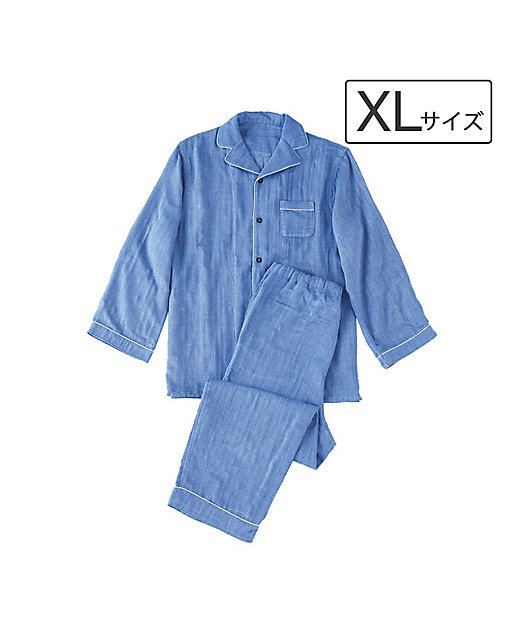 ＜三越伊勢丹/公式＞ cococi LDK メンズガーゼパジャマ（ライトガーゼ）XL ブルー ルームウェア