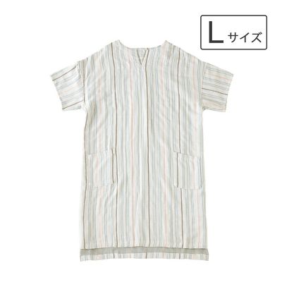 cocociLDK ガーゼルームタオル美術館ワンピース検索ウチノ cococi LDK レディースガーゼルームワンピース（V） L