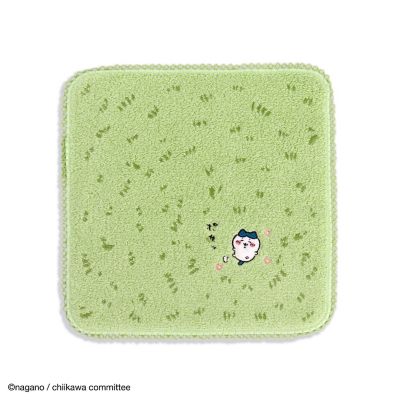 ちいかわ フリースタオル 緑色 正方形 ちいかわ 草むら タオルハンカチ（2025414020080