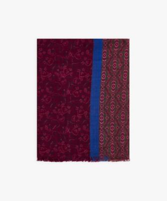 agnes b. (Women)/アニエスベー フラワープリント ウール ストール "Eglantine"(0200AR56449) 449レッド スカーフ・ショール【三越伊勢丹/公式】