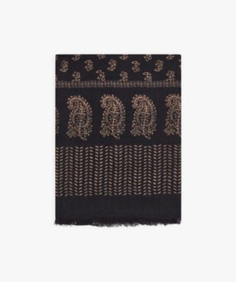 agnes b. (Women)/アニエスベー ペイズリー ウール ストール "Jessica"(0200AR93000) 000ブラック スカーフ・ショール【三越伊勢丹/公式】