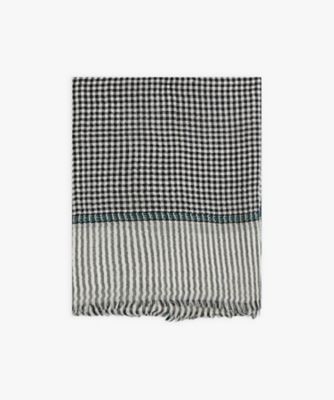 ＜agnes b. (Women)＞チェック　ウール　ストール　”Ｄｏｍｉｅ”（０２００ＫＦ３７０００）