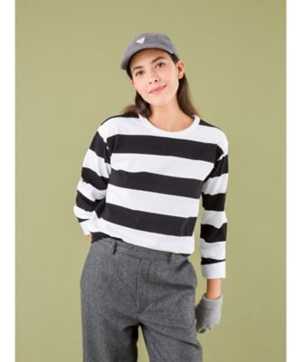 太ボーダー　コットン　長袖Ｔシャツ　”Ｃｏｏｌ”（０３３０Ｊ０１９１０００）