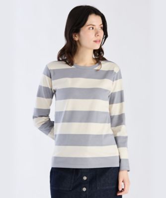 太ボーダー コットン 長袖Tシャツ ”Cool