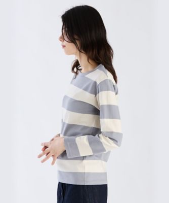 太ボーダー コットン 長袖Tシャツ ”Cool