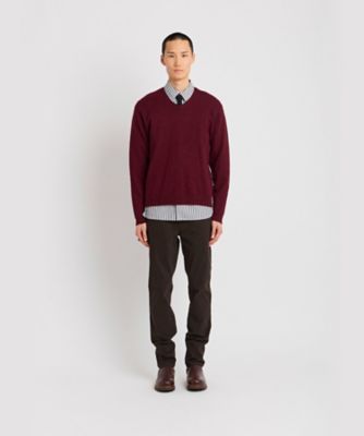 メンズ アルパカ混 Vネック ニット プルオーバー