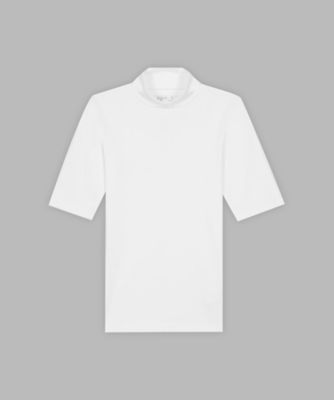 ＜agnes b. (Women)＞コットン　半袖　ハイネックＴシャツ　”Ｖｉａｎ”（０６９７ＪＧ１３０１０）