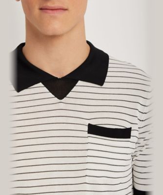 メンズ ボーダー 半袖 ポロ プルオーバー ”Cup