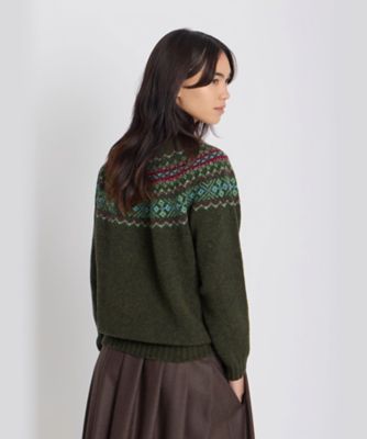 フェアアイル ウール 長袖 ニット プルオーバー ”Tweedy