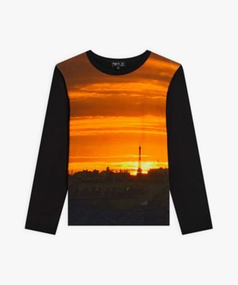 ＜agnes b. (Women)＞フォトプリント　長袖　Ｔシャツ　”Ｓｕｎｓｅｔ　ｉｎ　Ｐａｒｉｓ”（１６７６ＮＸ０８００００）