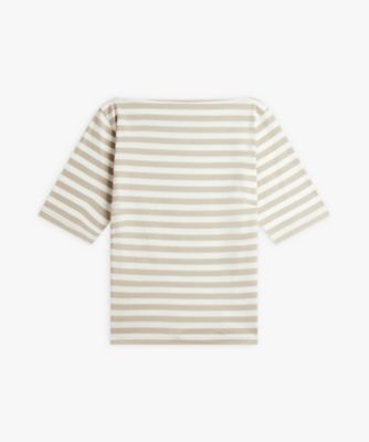 ＜agnes b. (Women)＞ボーダー　コットン　五分袖　Ｔシャツ　”Ｍａｒｉｎ”（１９５９ＪＥＨ２２３５６）