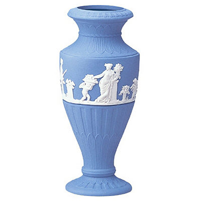ジャスパー ペールブルー フルーテッド フラワーベース - 花瓶