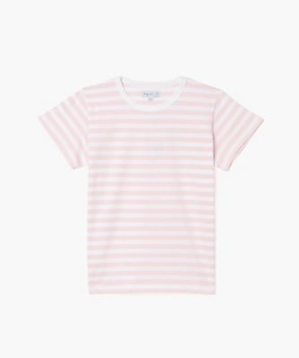 ＜agnes b. (Women)＞細ボーダー　コットン　半袖Ｔシャツ　”Ｂｒａｎｄｏ”（２６５３Ｊ００８１４５４）