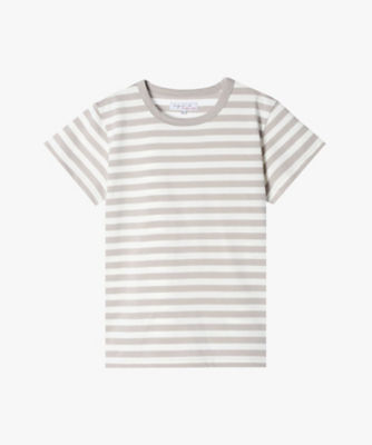 ＜agnes b. (Women)＞細ボーダー　コットン　半袖Ｔシャツ　”Ｂｒａｎｄｏ”（２６５３Ｊ００８２３４２）