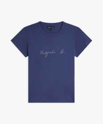 ＜agnes b. (Women)＞ロゴプリント　コットン　半袖Ｔシャツ　”Ｂｒａｎｄｏ”（２６５３Ｓ１３７６００３）