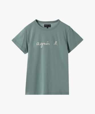 ＜agnes b. (Women)＞ロゴプリント　コットン　半袖Ｔシャツ　”Ｂｒａｎｄｏ”（２６５３Ｓ１３７７６３）