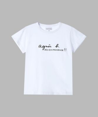 アニエスベー Tシャツ メンズ agnes b. ロゴ シンプル 半袖 白