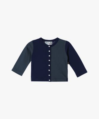 agnes b. ENFANT (Baby&Kids)/アニエスベー　アンファン ベビー バイカラー コットン 長袖 カーディガンプレッション (4175JF59680)