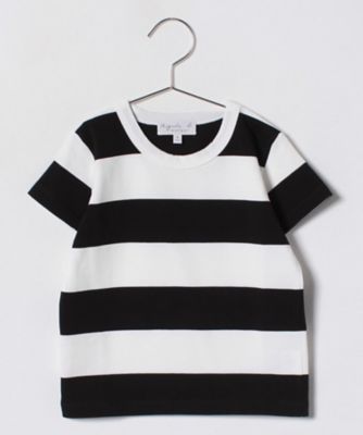 ＜三越伊勢丹/公式＞ agnes b. ENFANT(Baby & Kids)/アニエスベー アンファン J019 E TS キッズ ボーダーTシャツ 1000ブラック トップス【三越伊勢丹/公式】