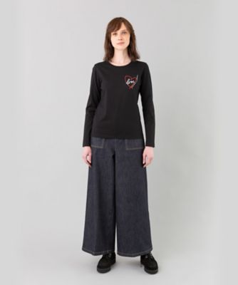 送関込 パンツ デニム ジーンズ WG51 PANTALON デニムワイドパンツ