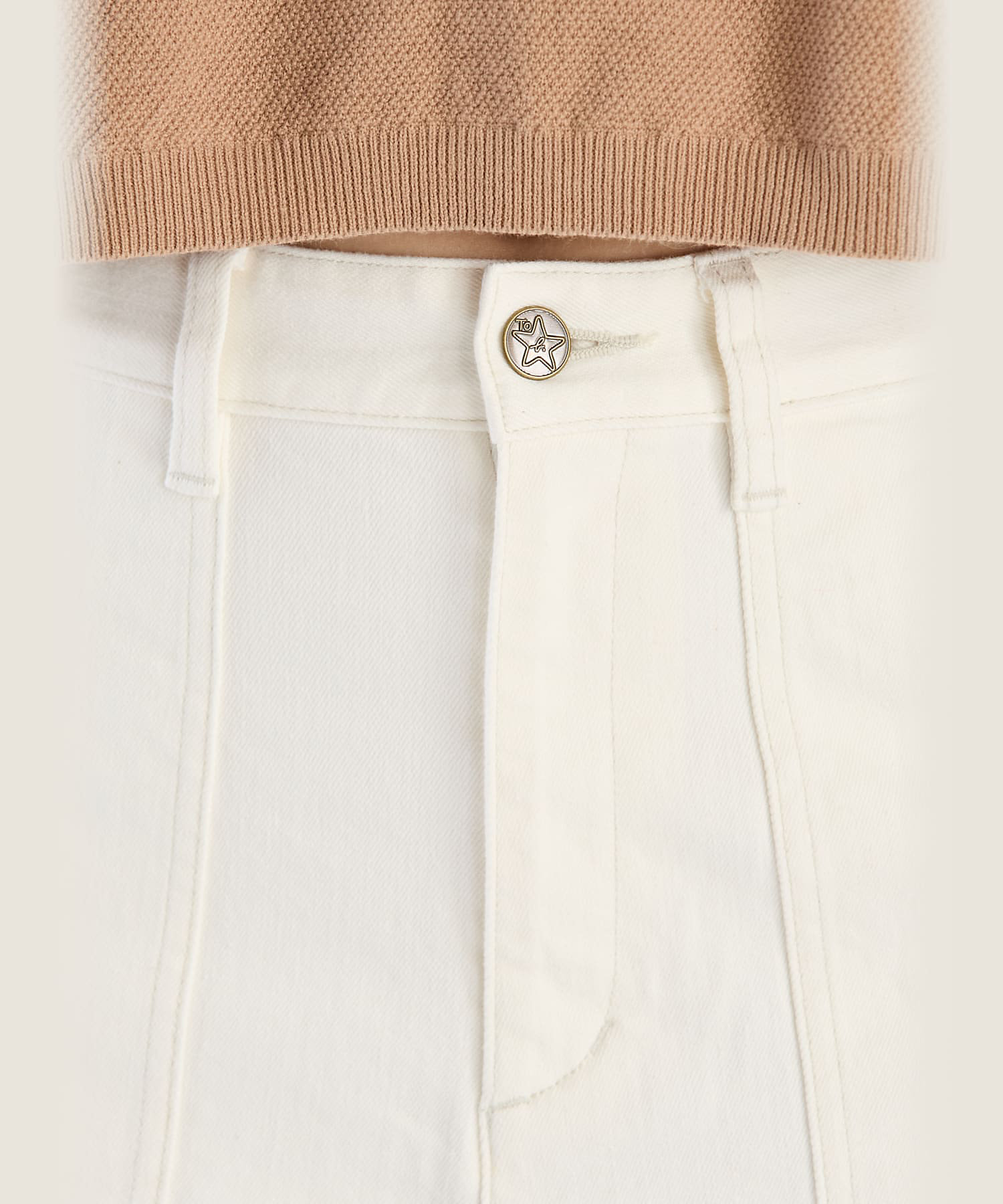 WT86 PANTALON ホワイト デニム ワイドパンツ WT86 PANTALON ホワイト デニム ワイドパンツ