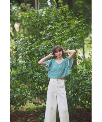 ホワイト　デニム　ワイドパンツ（５４９２ＷＴ８６０１０）