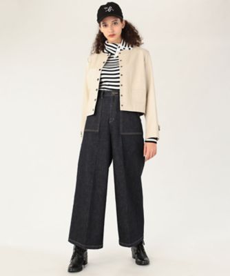 レザー ノーカラー ジャケット ”Mignon