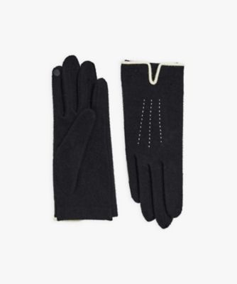 ＜agnes b. (Women)＞ウール　ステッチ　グローブ　”Ｓｙｌｖｉｅ”（５７１ＥＧＲ８８０００）