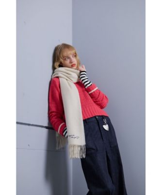 ロゴ刺繍 ウール カシミヤ マフラー（5823WJ60015） | TO B