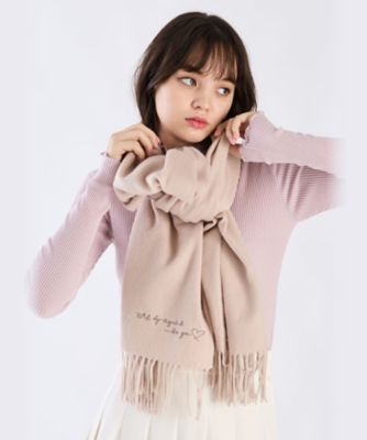 ロゴ刺繍 ウール カシミヤ マフラー（5823WJ60028） | TO B