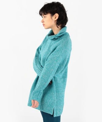 WU71 PULLOVER ミックスカラーニットロングプルオーバー 