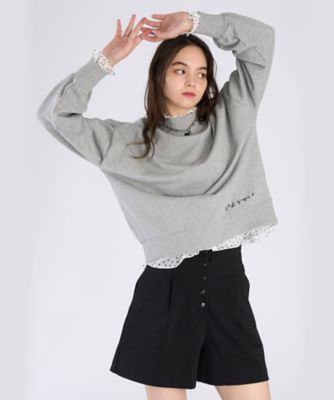 WEB限定 ロゴ コットン ボリュームスリーブ スウェットプルオーバー