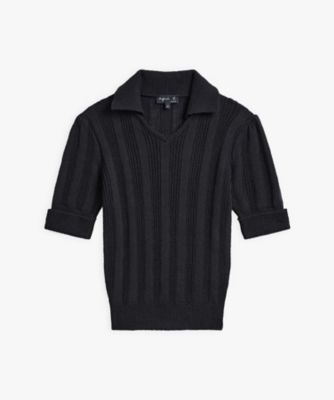 ＜agnes b. (Women)＞ＬＹ７１　ＰＵＬＬＯＶＥＲ　半袖　スキッパーニットポロ（５８Ｔ２ＬＹ７１０００）