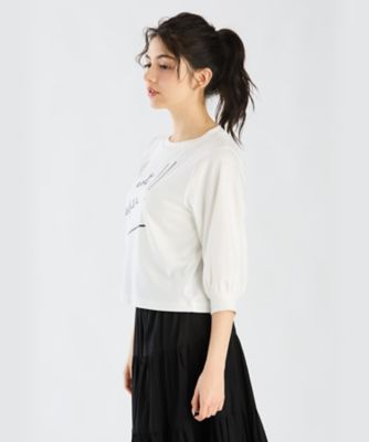 agnes b. - 【美品】アニエス・ベー　7分丈　ブラック　パフスリーブ　ニット LU49 PULLOVER プルオーバー ｜agnès b. FEMME（ファム