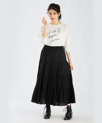 agnes b. - 【美品】アニエス・ベー　7分丈　ブラック　パフスリーブ　ニット LU49 PULLOVER プルオーバー ｜agnès b. FEMME（ファム