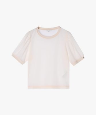 tシャツ ドットシアーパフスリーブカットソー レディース 楽天市場】【送料無料】ドットシアーパフスリーブTシャツ