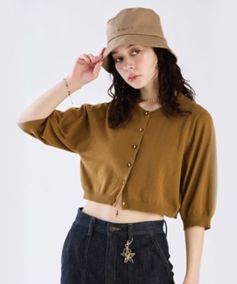 agnes b ブラックショートスリーブニット ショートスリーブニットカーディガン（6086WW26350