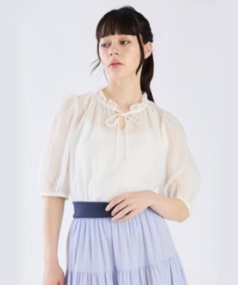 ＜TO B. BY AGNES B.＞フリル　リボン　ブラウス（６０８８ＷＷ２９０１０）