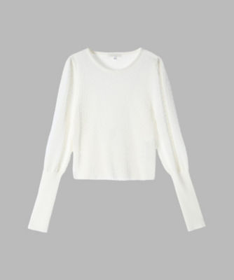 ＜TO B. BY AGNES B.＞ＷＷ６０　ＰＵＬＬＯＶＥＲ　リブ　ｘ　オープンワークスリーブプルオーバー（６１４７ＷＷ６００１０）