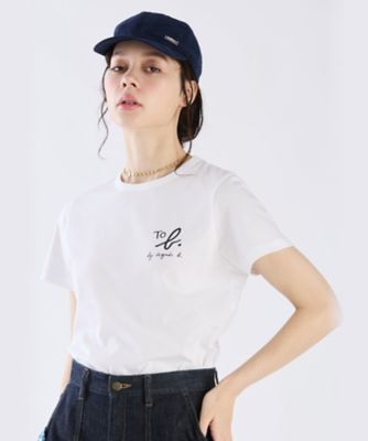 TO B. BY AGNES B./トゥービー バイ アニエスベー ＷＷ２１　ＴＳ　　ＴＯ　Ｂ．　ロゴＴシャツ（６１５１ＷＷ２１０１０）