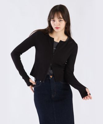 ＜TO B. BY AGNES B.＞ＷＷ７０　ＴＳ　ＣＡＲＤＩＧＡＮ　リブダブルジップカーディガン（６１６４ＷＷ７００００）