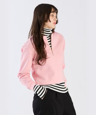 アニエスベー agnes b. 格子柄ハーフジップ プルオーバーニット セーター 1 ネイビー レッド アイボリー /ES ■OS レディース agnes b. - アニエスベー 格子柄ハーフジップ プルオーバー