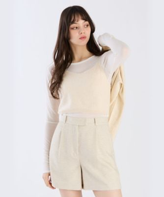 TO B. BY AGNES B./トゥービー バイ アニエスベー WX19 CAMISOLE スパングルニットキャミ(6230WX19025)