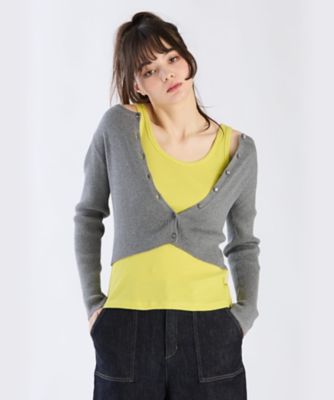 TO B. BY AGNES B./トゥービー バイ アニエスベー WU66 CARDIGAN コットンリブカーディガン(6235WU66820)