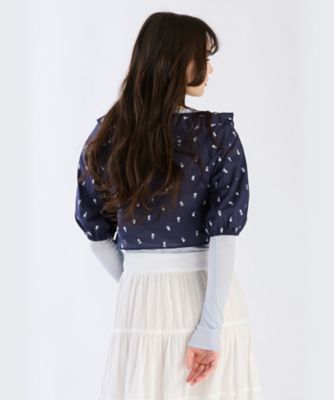 ＷＸ２２　ＣＨＥＭＩＳＥ　フラワーエンブロイダリーブラウス（６２４２ＷＸ２２６８０）